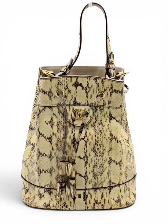 Gucci Handbags - GUCCI Python Marmont Bucket Bag with Gold Hardware Shoulder Purse